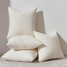 Kissenbezug 40x40 Creme Weiß 4er Set Cord körnig Deko Sofakissen