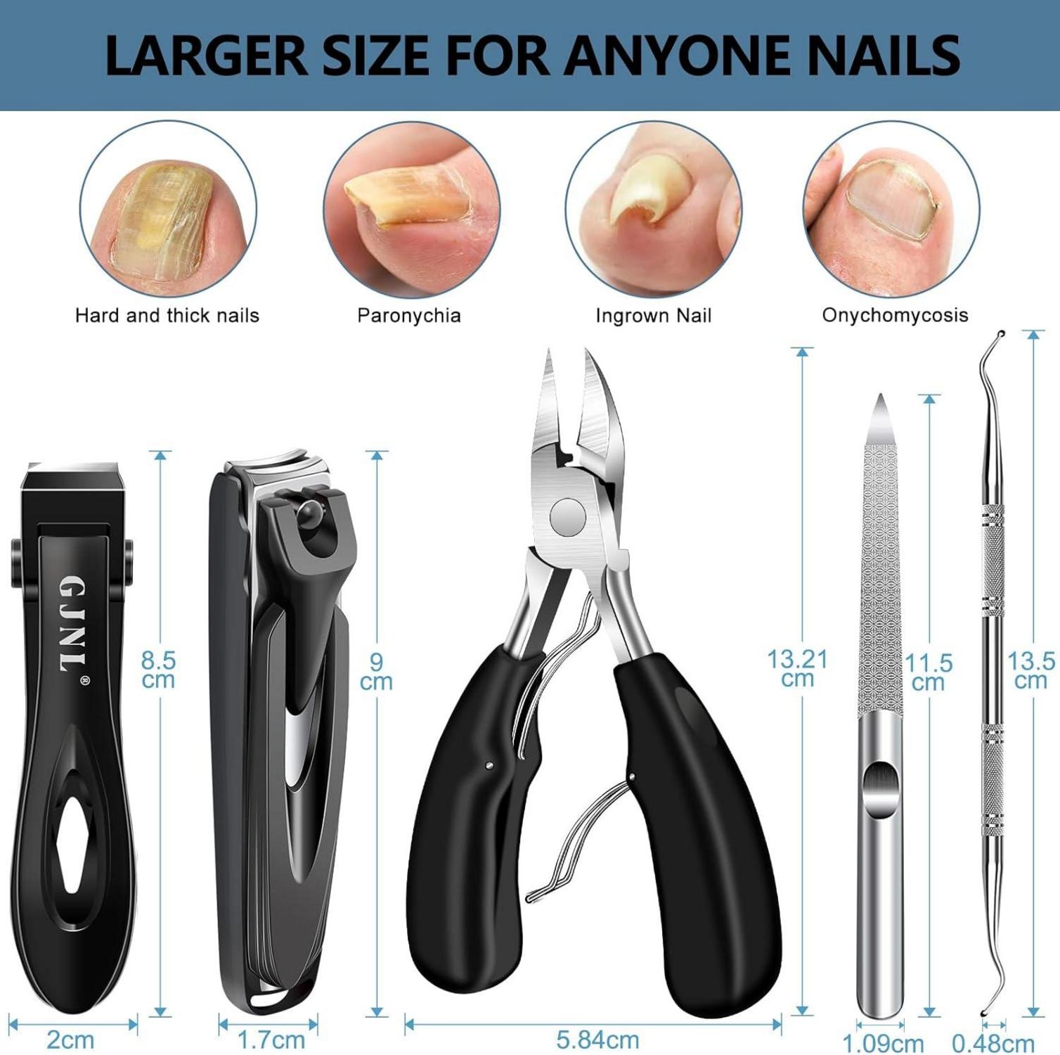 Nagelknipser für Zehennägel und Fingernägel, Edelstahl, breite Kiefer, Senioren