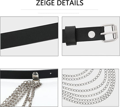 TUYMNI Damen Punk Leder Harness Strümpfe Strapse Aushöhlen Oberschenkel Dessous