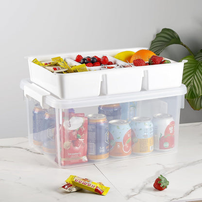 Greentainer Aufbewahrungsbox mit abnehmbarem Tablett für Spielzeug und Bastelbedarf