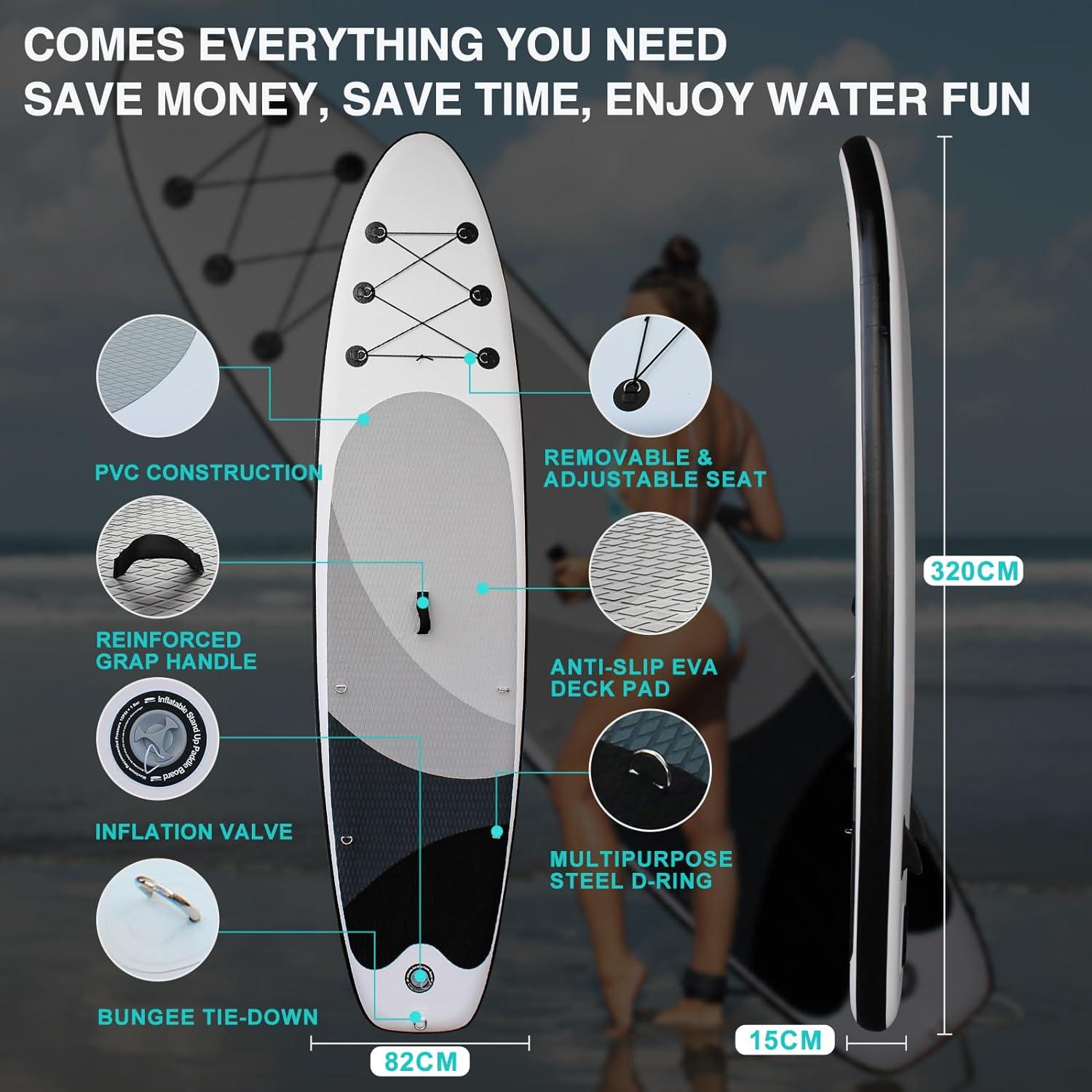 Aufblasbares Stand Up Paddling Board mit Sitz und Zubehör 320x82x15cm