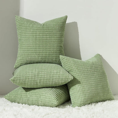 Kissenbezug Cord körnig 50x50 Set 4er grün flauschig