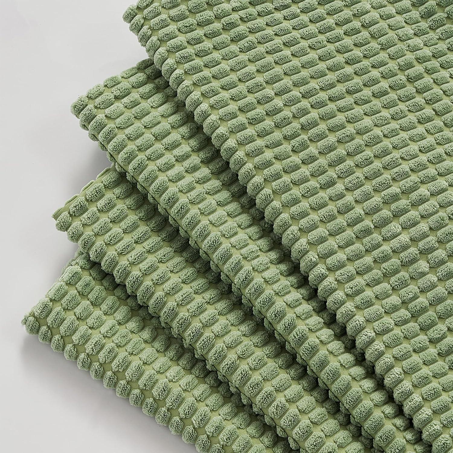 Kissenbezug 50x50 Grün 4er Set Cord körnig Kissenhülle Dekokissenbezug