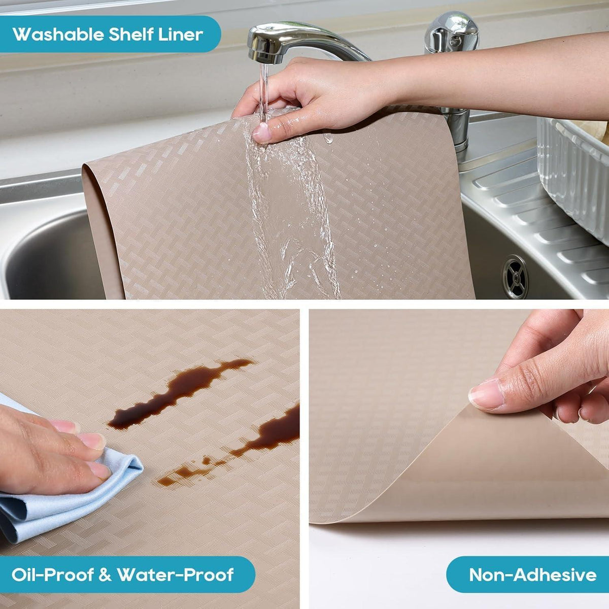 Schubladenmatte Beige Rutschfest Wasserdicht EVA 30x300cm