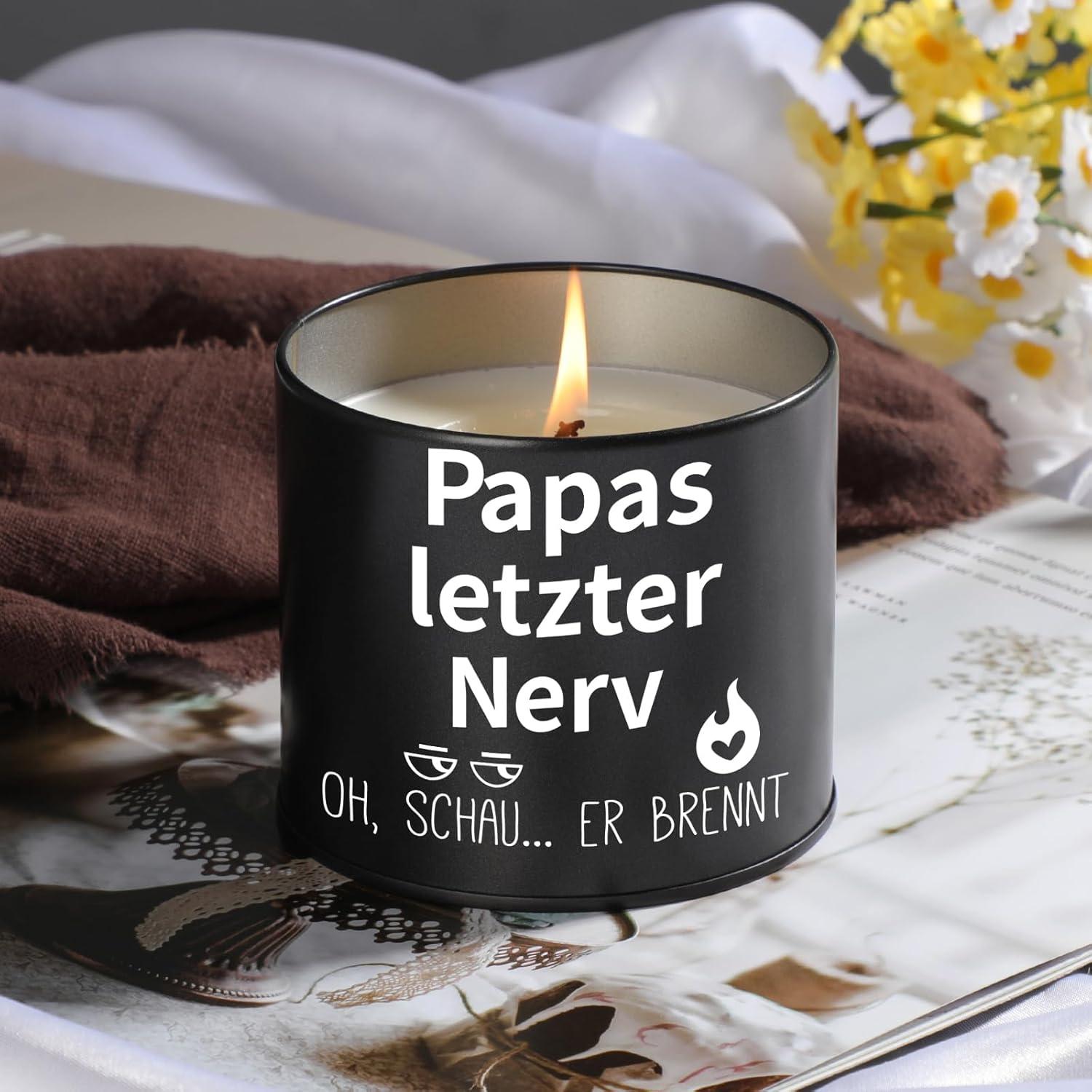 Papa Geschenk Vatertag 9OZ Kerze Metall Spruch Bester