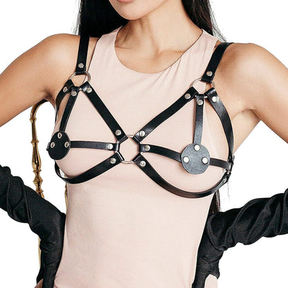 Punk Leder Harness Body Brustgurte Cupless Gothic BDSM SM Straps