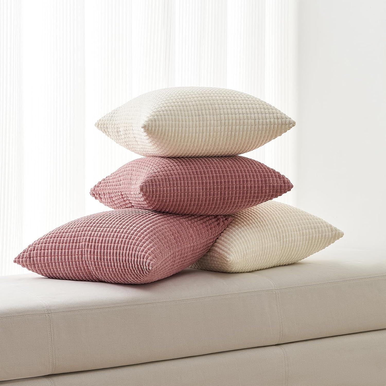 Dekokissenbezüge Set Cord körnig 45x45cm flauschig Kinder