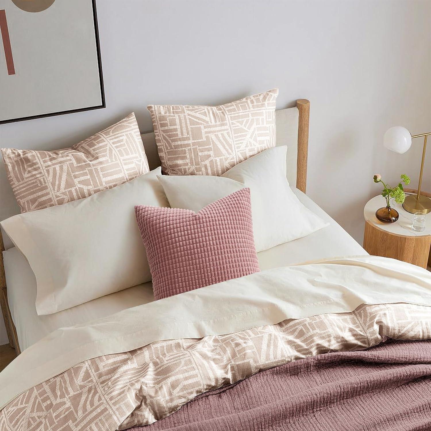4er Set Kissenbezug 45x45 Rosa Lila Cord für Sofa Schlafzimmer Kinder