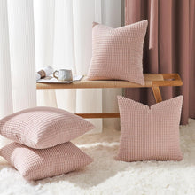 4er Set Kissenbezug 45x45 Sakura Rosa Cord Kordsamt weich