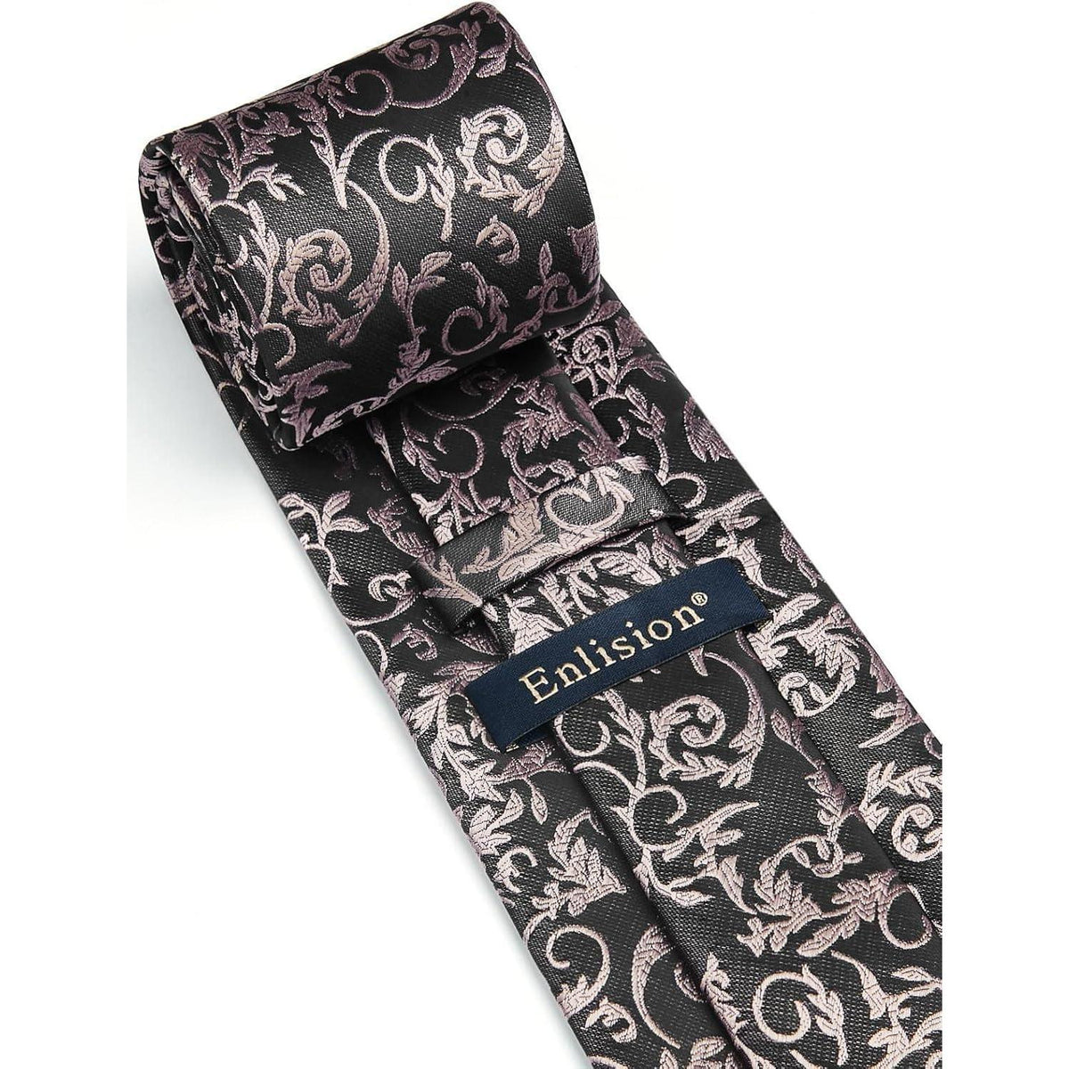 Herren Krawatte & Einstecktuch Set Grau Rosa Formell Hochzeit