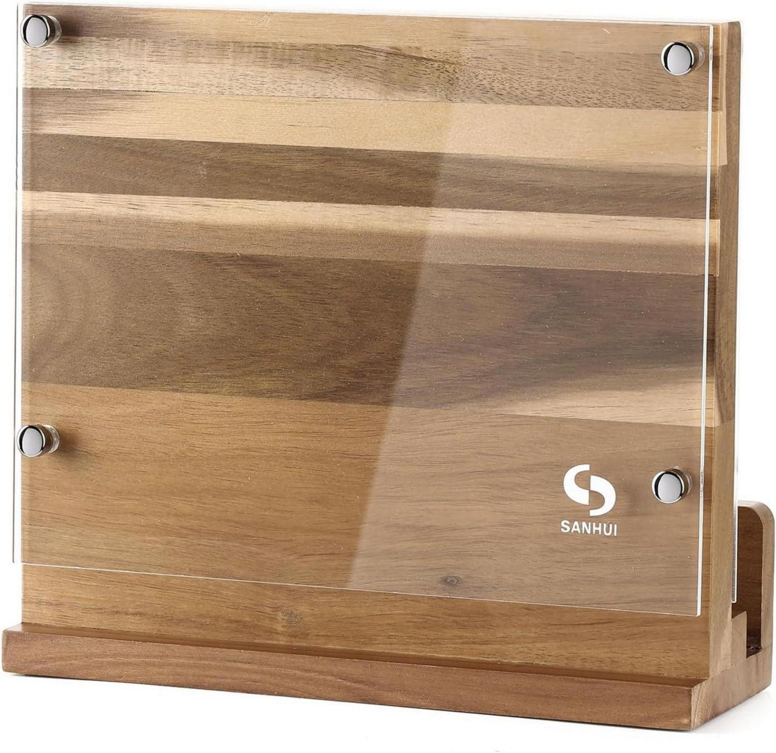 Magnetischer Messerhalter aus Akazienholz, doppelseitig magnetisch