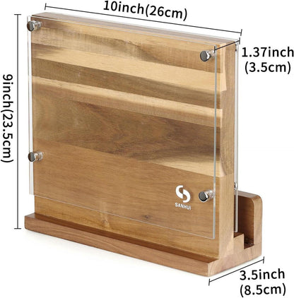 Magnetischer Messerhalter aus Akazienholz, doppelseitig magnetisch