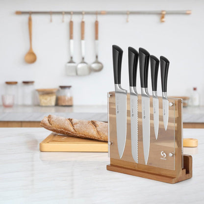 Natürlicher Akazienholz Magnetischer Messerhalter - Elegantes