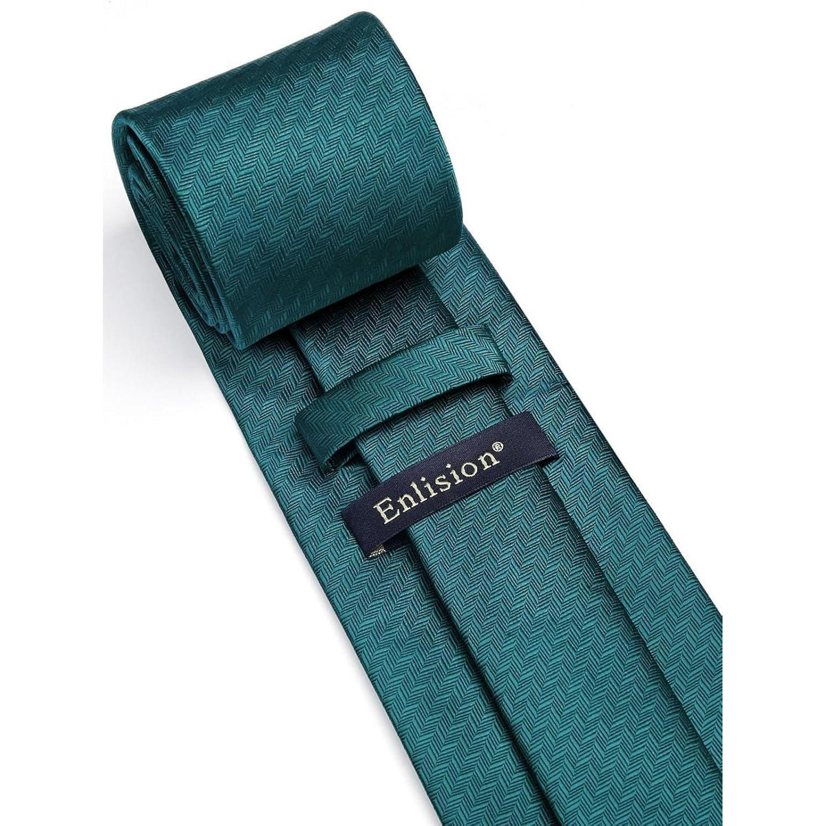 Herren Krawatte & Einstecktuch Set Pfauengrün Formell