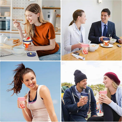 UHAPEER Gläser Set mit Löffel, 350ml Joghurtbehälter Sparpack