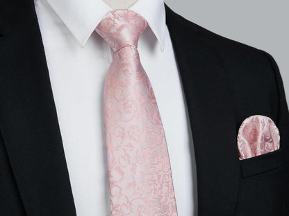 Einfarbiges Herren Krawatte und Einstecktuch Set für Hochzeit und