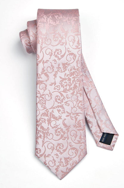 Enlision Herren Krawatte und Einstecktuch Set Hochzeit Formell Bady-Rosa
