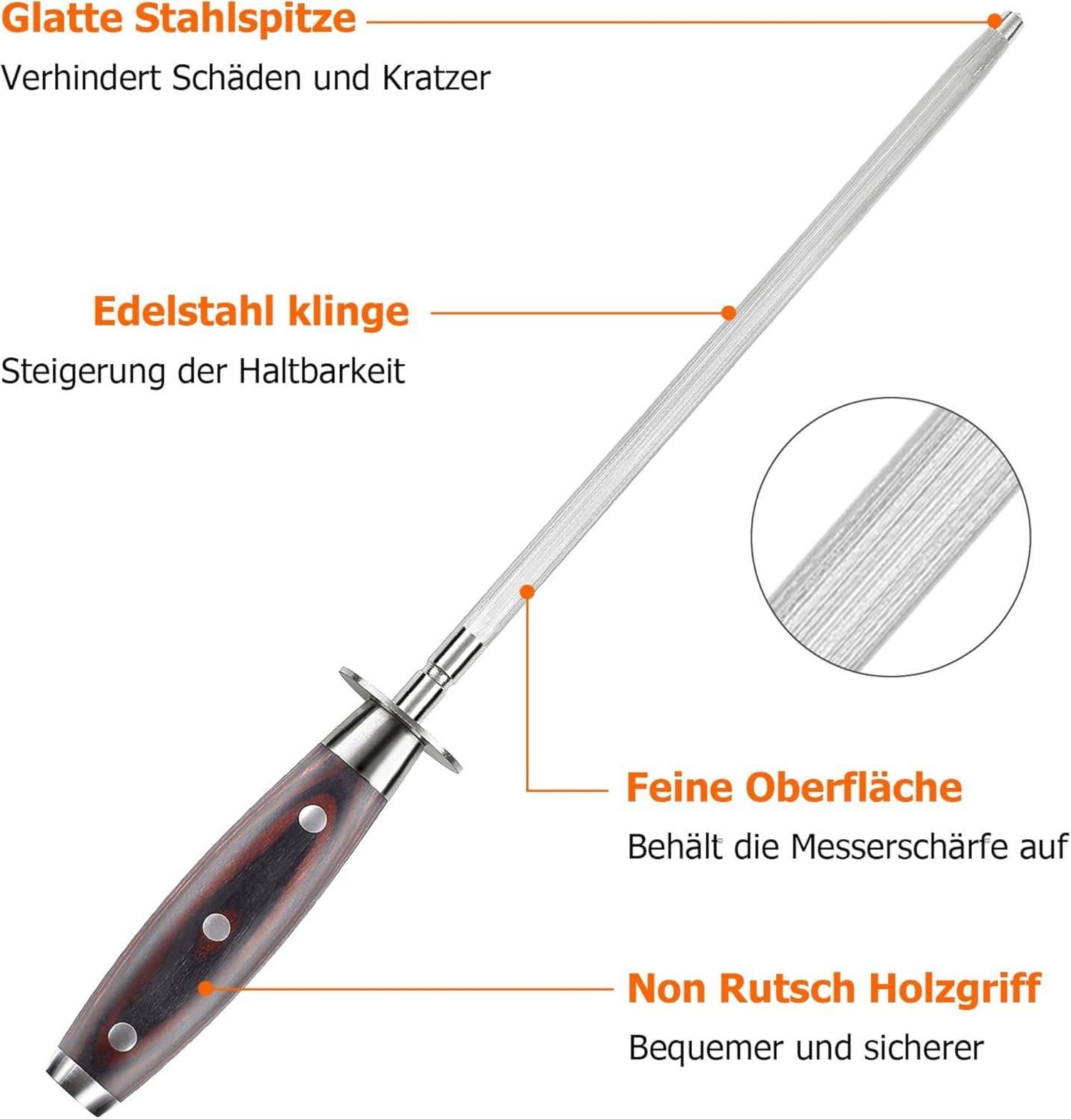Profi Wetzstahl 25cm Premium Messerschärfer für lange Schärfe