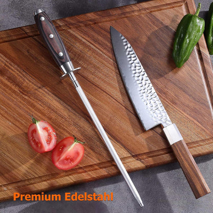 Wetzstahl 25 cm Profi Messerschärfer gehärteter Spezialstahl Holzgriff