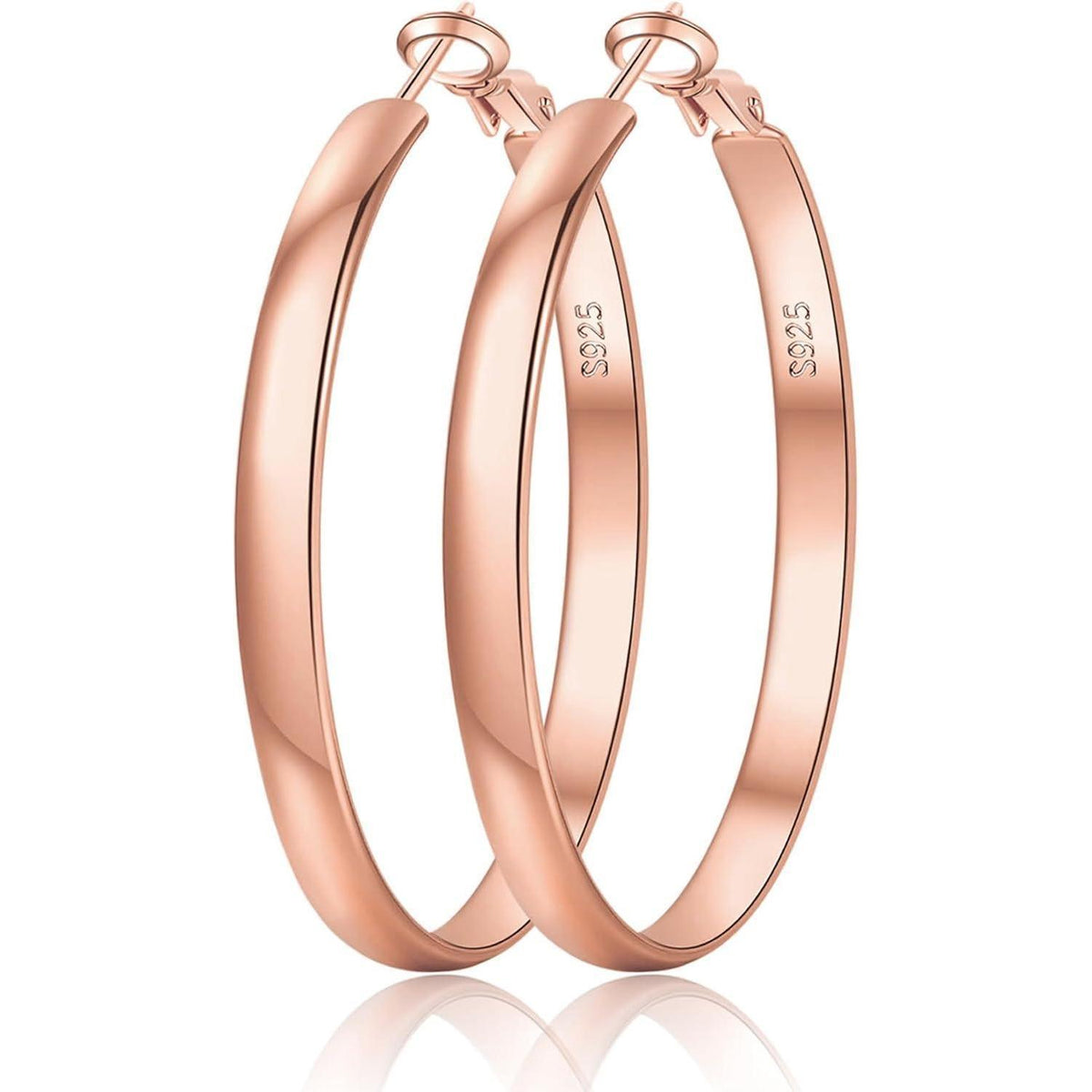 Silber Creolen 925 Damen - Vergoldet, Groß, Verschiedene Größen