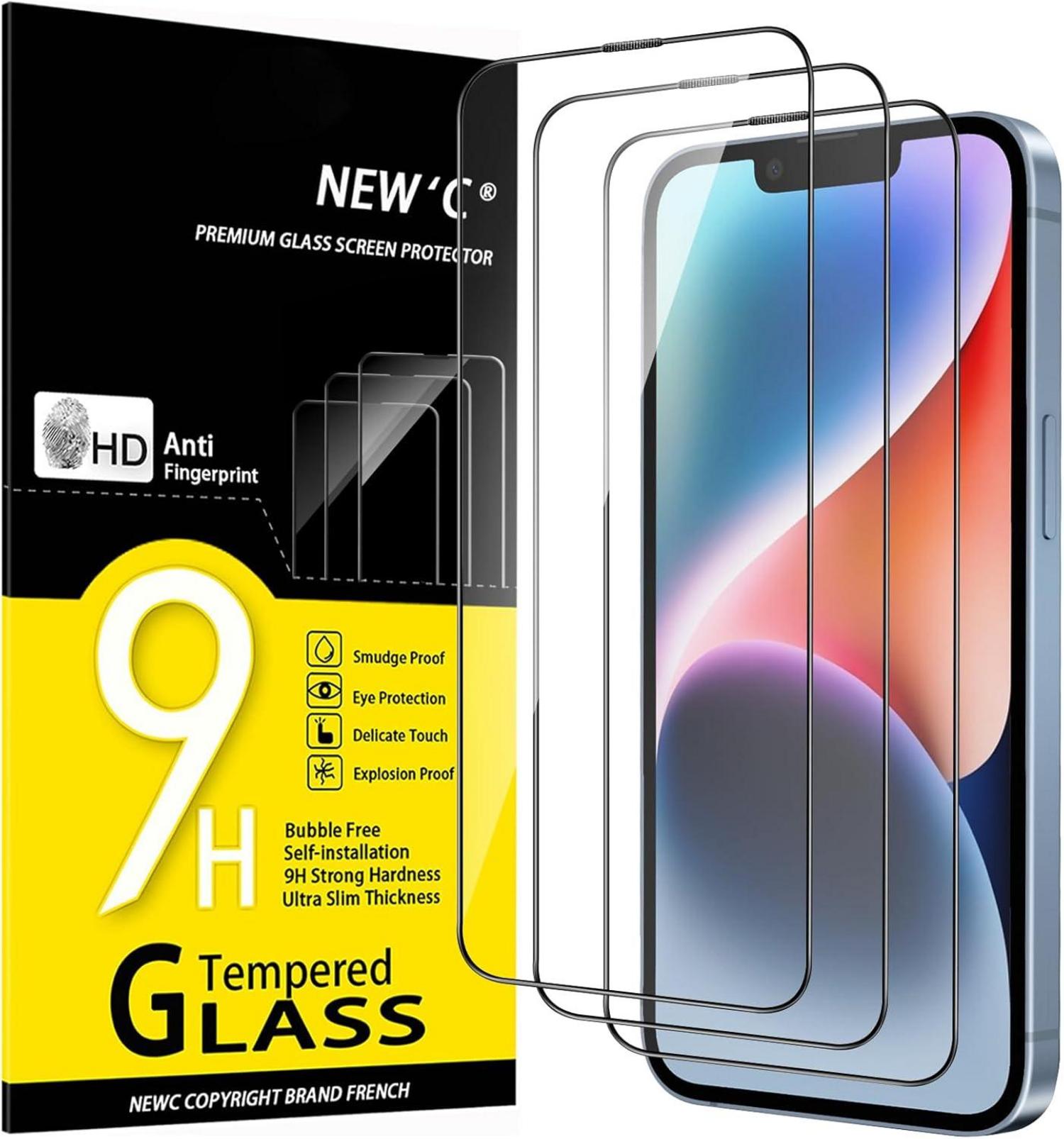 Displayschutzglas iPhone 14 13 13 Pro 6,1 Zoll (3 Stück) 9H