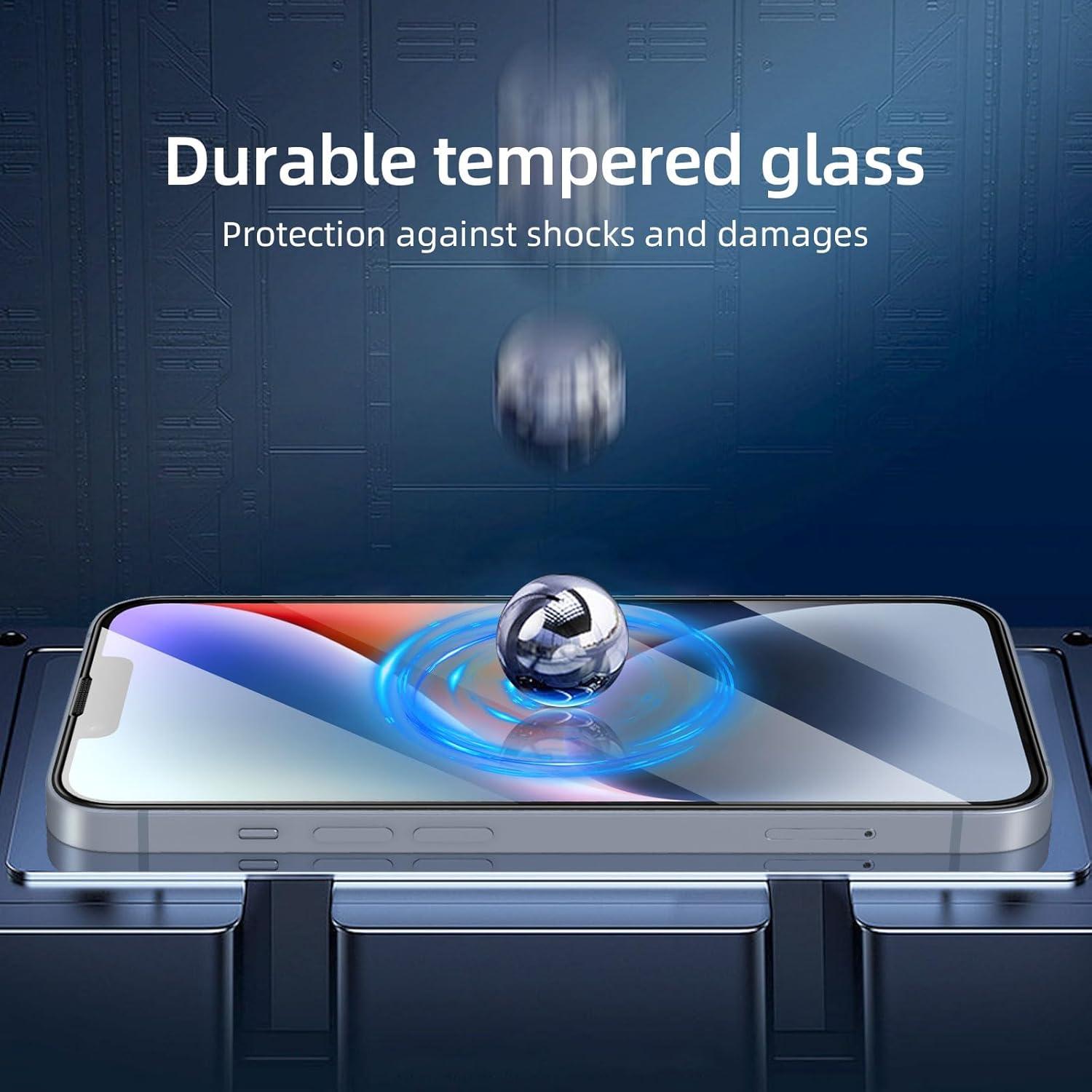 NEW'C 3 Stück Full Screen Schutzglas für iPhone 14 13 Pro 6,1 Zoll Schwarz