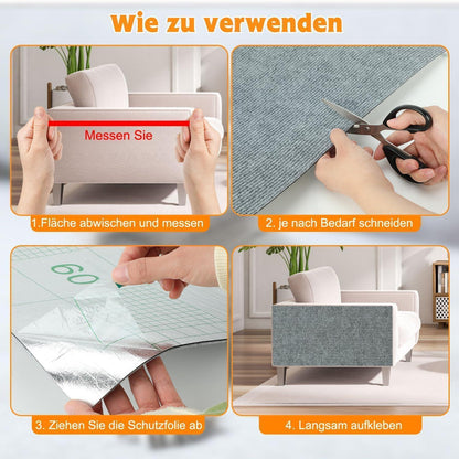 Kratzmatte Katze Selbstklebend 200x40 cm Grau Schutz