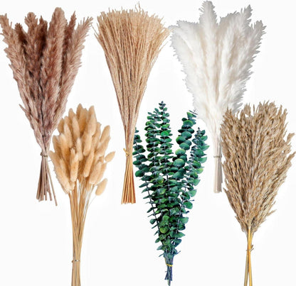 110-teiliges Boho-Pampasgras-Deko-Set, getrocknete Blumen, Eukalyptus - Hochzeiten, Partys