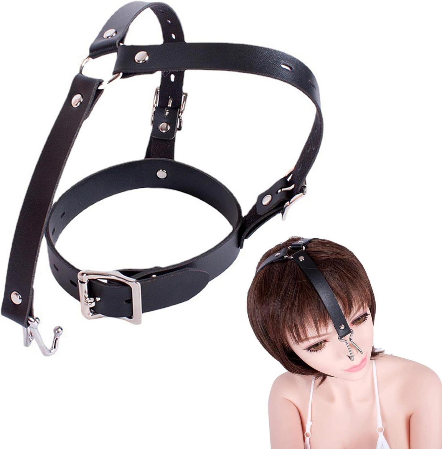 Bondage Halsband mit Nasenhaken Einstellbar SM Sexspielzeug