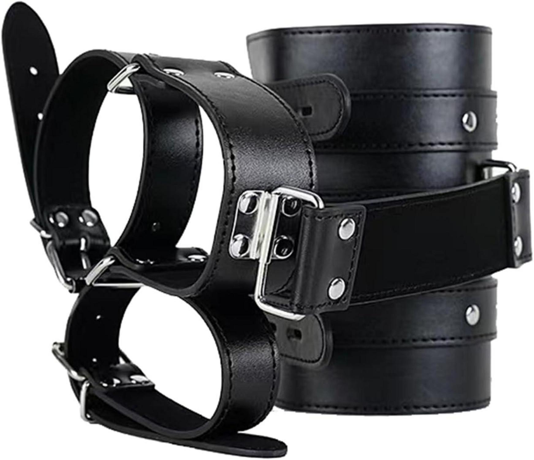 BDSM Spielzeug Set für Frauen - Leder Handfesseln Sex Toys