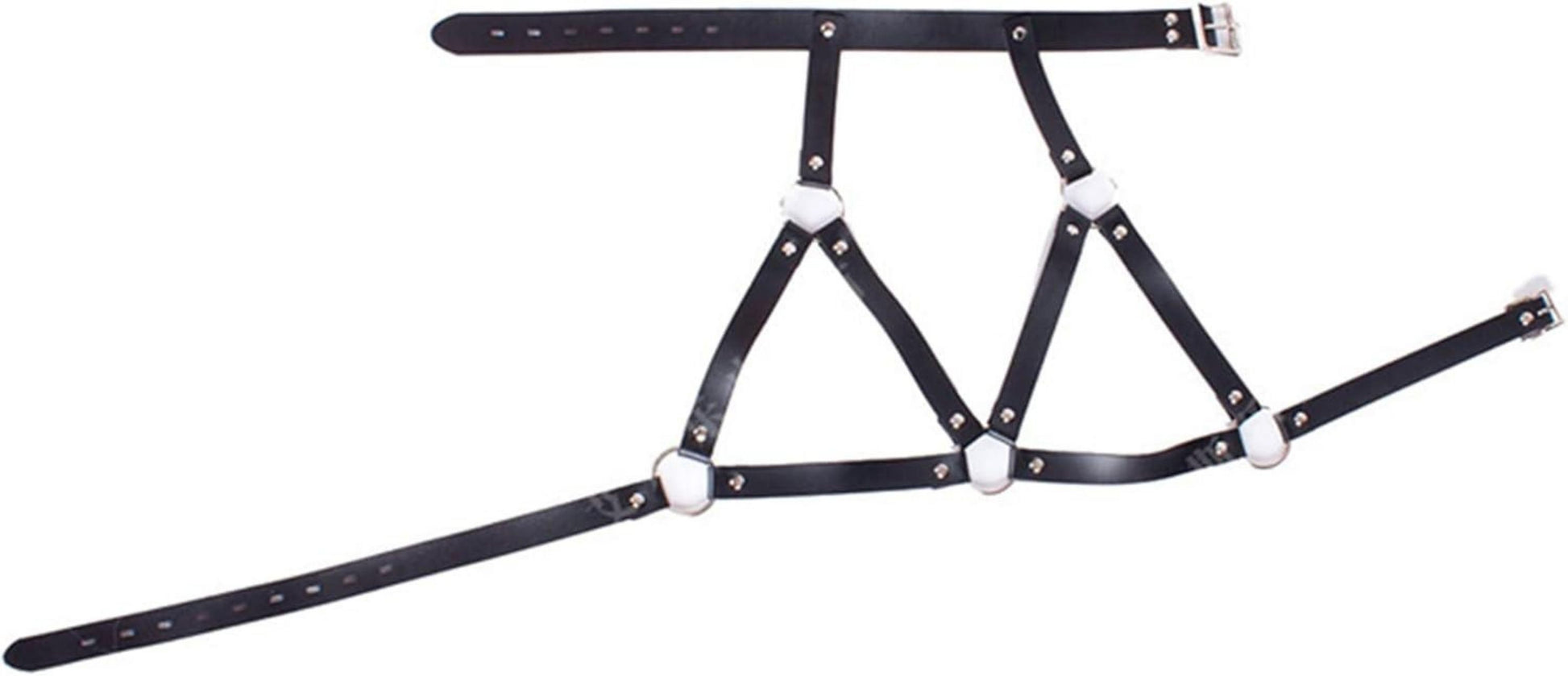 Gothic Damen Punk Leder Body Brust Harness Fuchs Maske BDSM Cosplay Bondage