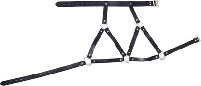 Gothic Damen Punk Leder Body Brust Harness Fuchs Maske BDSM Cosplay Bondage