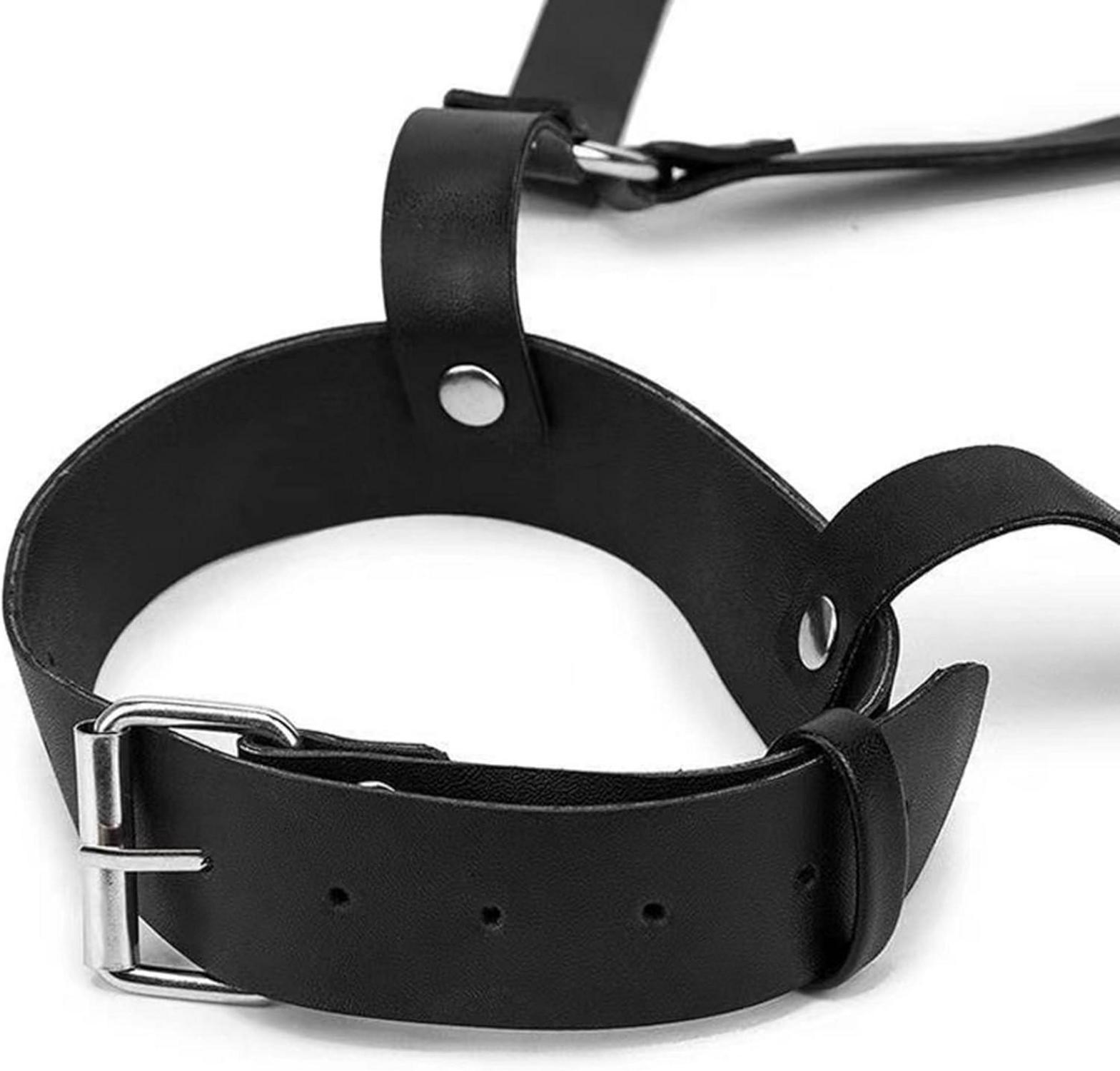 Damen Punk Harness Body Brustgurt mit Fuchs Maske BDSM Fetisch