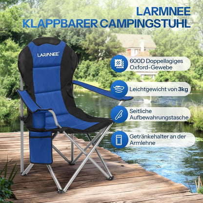Campingstuhl faltbar klappbar Campingsessel Blau Schwarz
