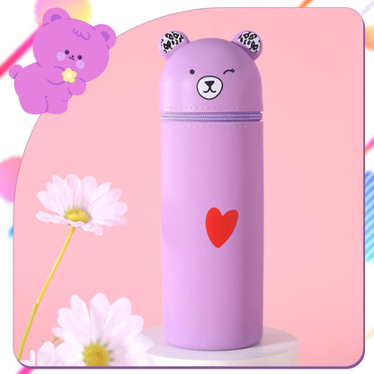 Niedliches Kawaii Federmäppchen aus Silikon Schlampermäppchen Stifteköcher 2in1