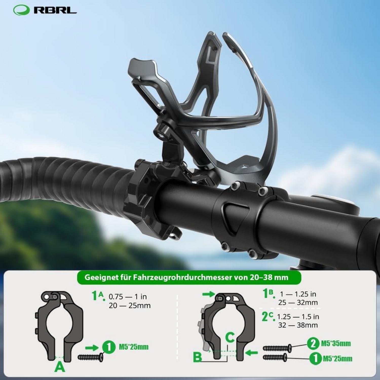 Flaschenhalter Fahrrad Carbon Trinkflasche Getränkehalter Grau Rack