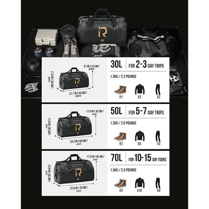 Wasserdichte Motorrad Gepäckrolle 50L – Vielseitige Hecktasche