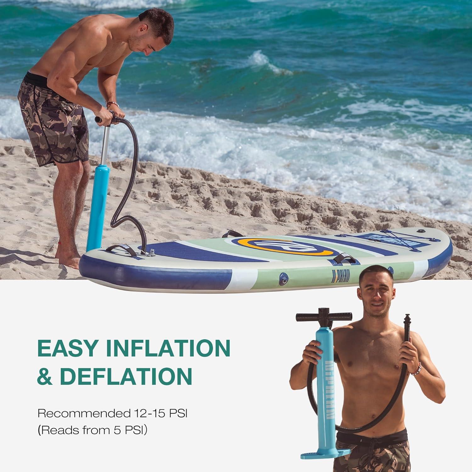 Stand Up Paddling Board 305cm Aufblasbar Stabil Flossen Zubehör Yoga