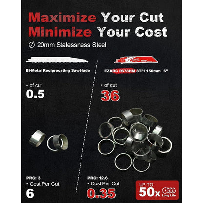 Hartmetall Säbelsägeblätter für Metall 150mm 8 TPI 10 Stück