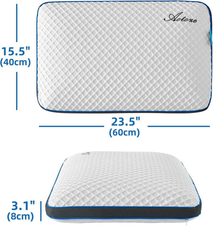 AOTOZE Visco Memory Foam Nackenkissen Flach Gel 60x40x8cm