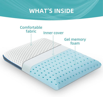 Visco Kissen Memory Foam Nackenkissen Orthopädisch 60x40x8cm