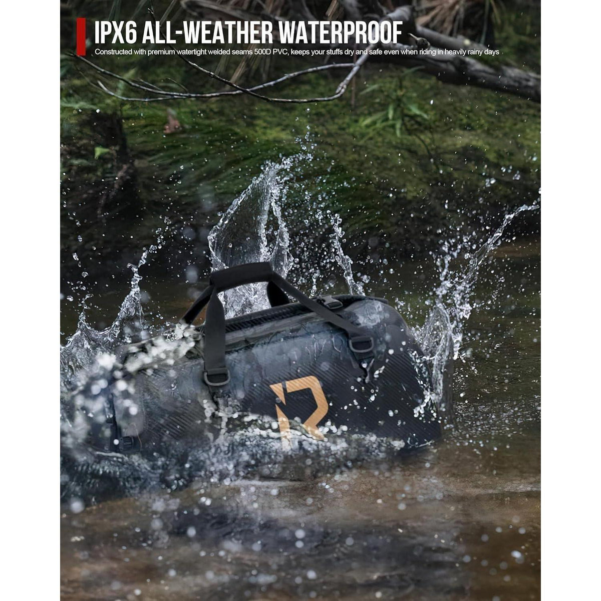 Wasserdichte Motorrad Gepäckrolle 70L – Vielseitige Hecktasche