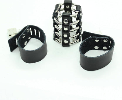 Leder Keuschheitsgürtel für Herren Peniskäfig SM Cock Cage Bondage