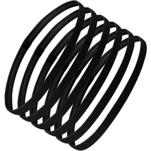 6er Pack Yoga Sport Haarbänder Schwarz für Fitness, rutschfeste