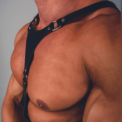 Herren Leder Body Brust Harness Punk Gothic Party Kostüm BDSM Fetish Clubwear