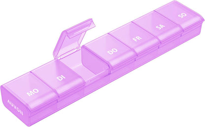 Wöchentliche Tablettenbox mit offenem Design - Lila