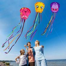 Pack of 3 Cartoon Octopus Kites for Kids and Adults - Easy