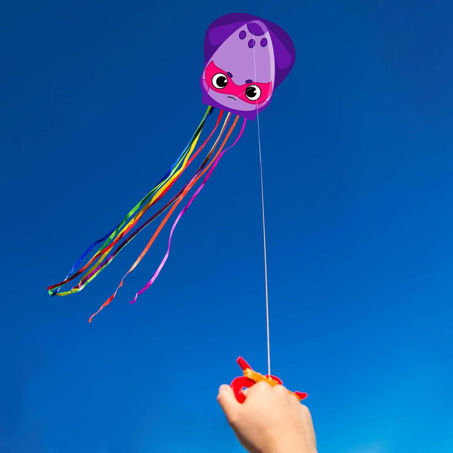 Cartoon Octopus Kite 3 Pack Easy-to-Fly Outdoor Activity Toy