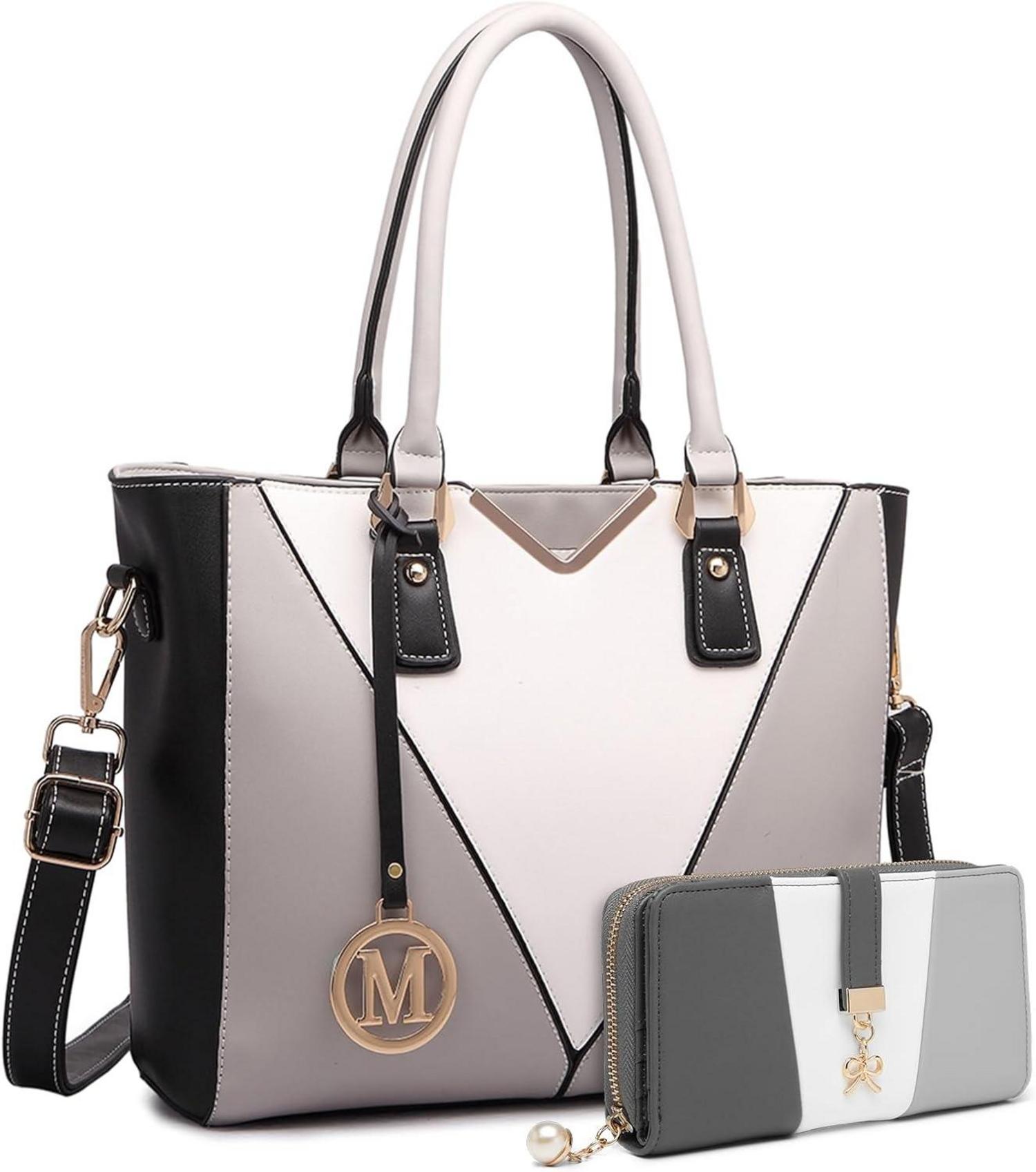 Damen Handtasche V-Form Design Synthetic Ledertasche Schwarz