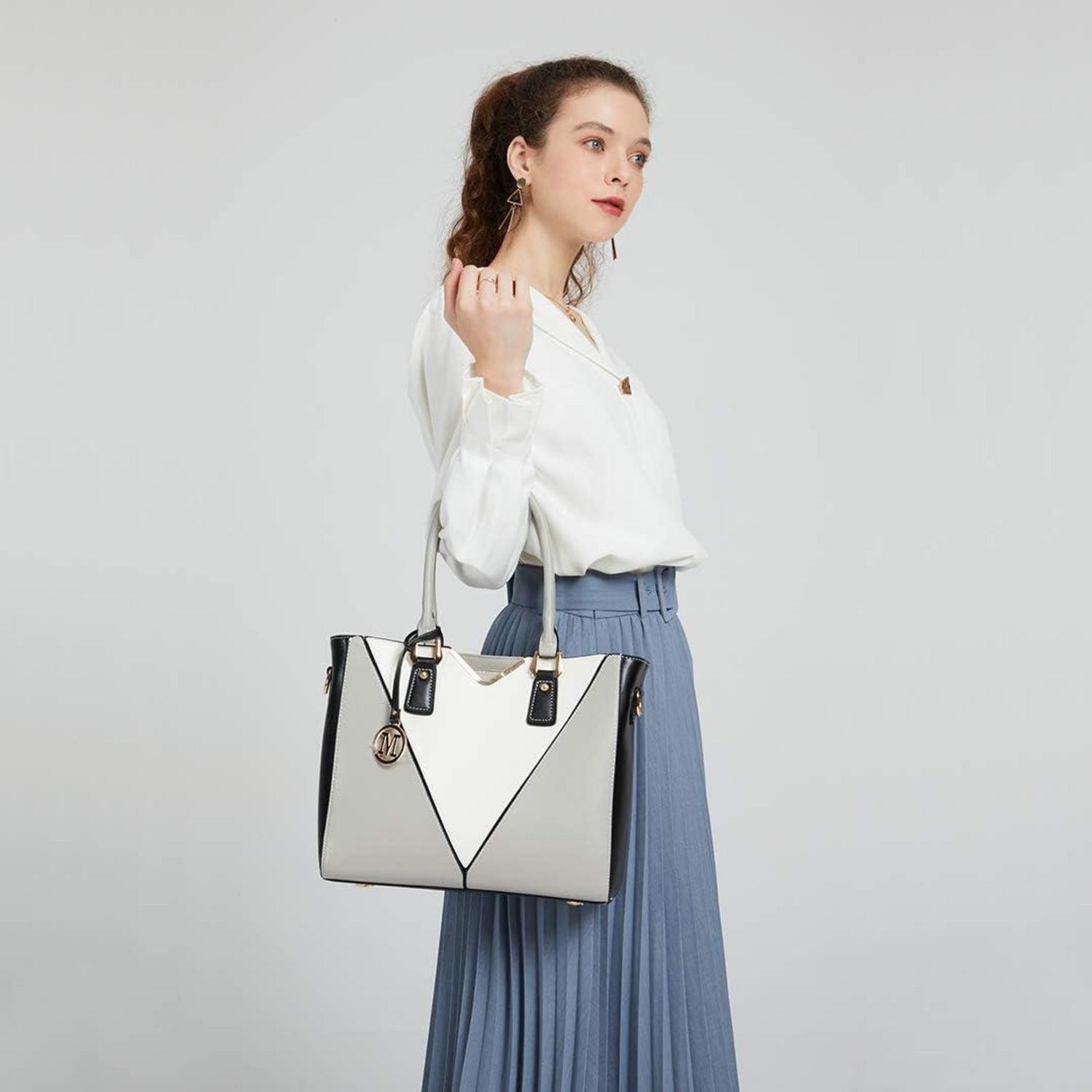 Miss Lulu Damen Handtasche Schultertasche Shopper V-Form